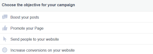Facebook Ads Objectives