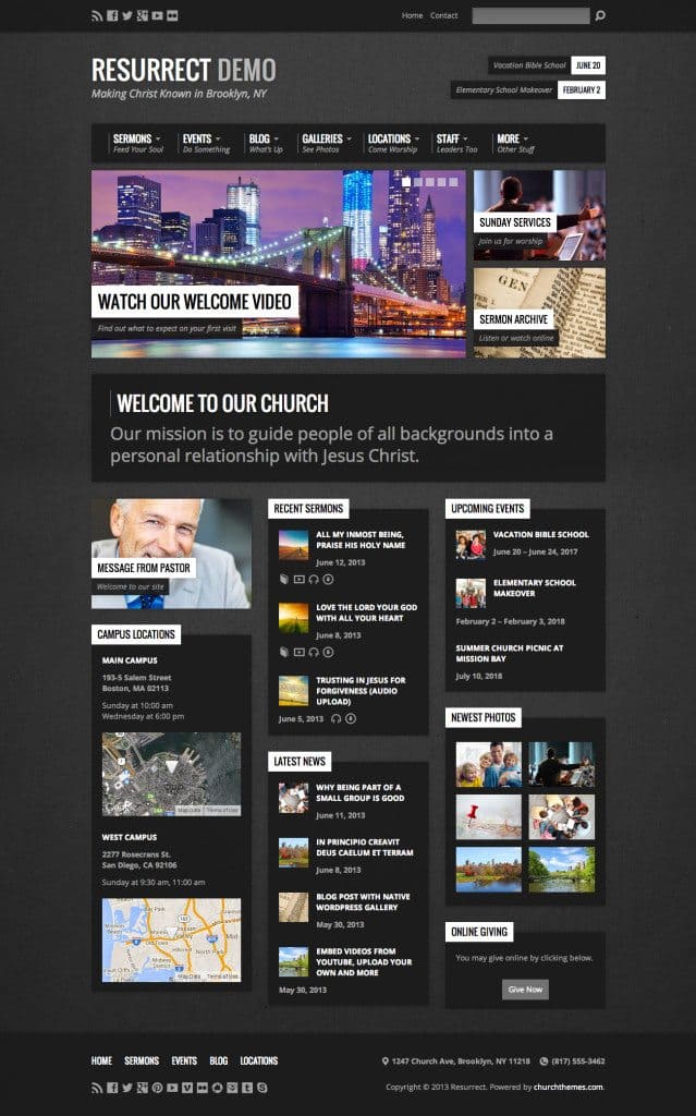 wordpress theme for churches
