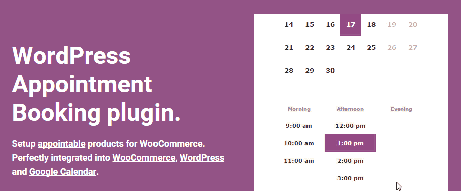 woocommerce appointments plugin