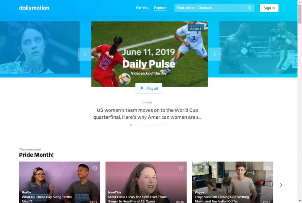 Dailymotion video hosting