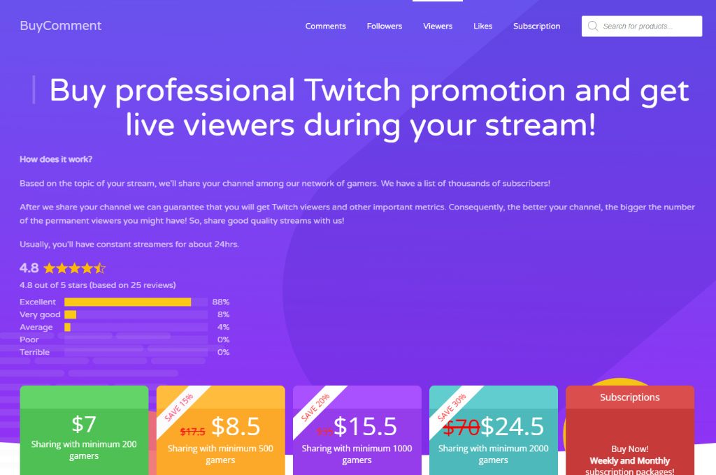 Buy Comment Twitch