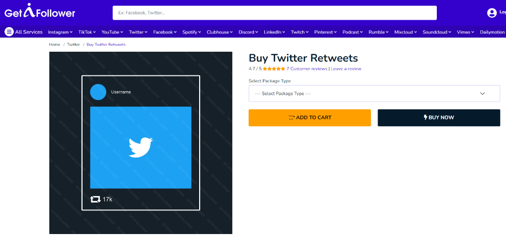 GetAFollower Buy Twitter Retweets