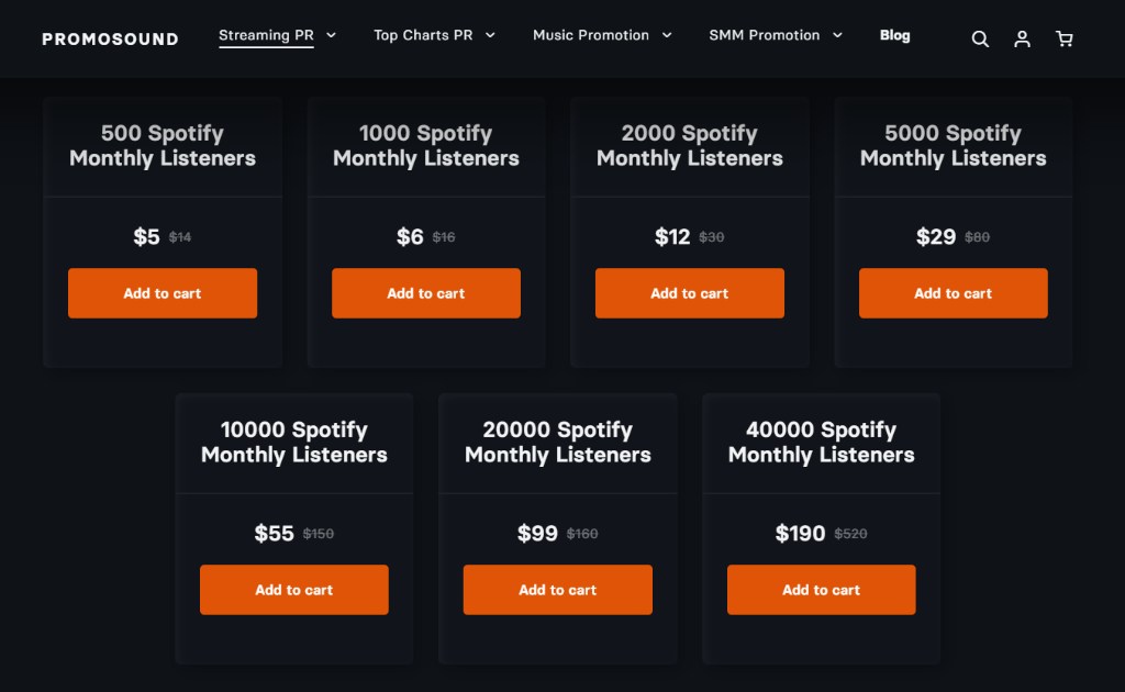 PromoSound Buy Spotify Monthly Listeners 